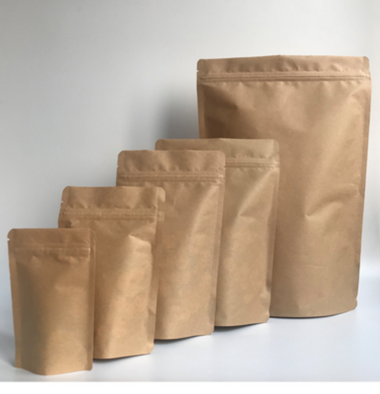 1HCP01X-Compostable Kraft Child Resistant and Non CR zipper lock smell proof cannabis pouches - MSN Packaging Inc.