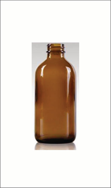 Glass Boston Round Cannabis Drink Bottles with Child Resistant Lids 4oz, 8oz and 16oz by MSN Packaging Inc