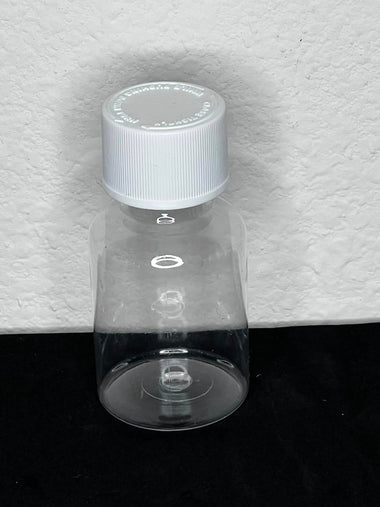 2 oz Syrup Bottle with Child Resistant and Tamper Evident lids. 28mm neck