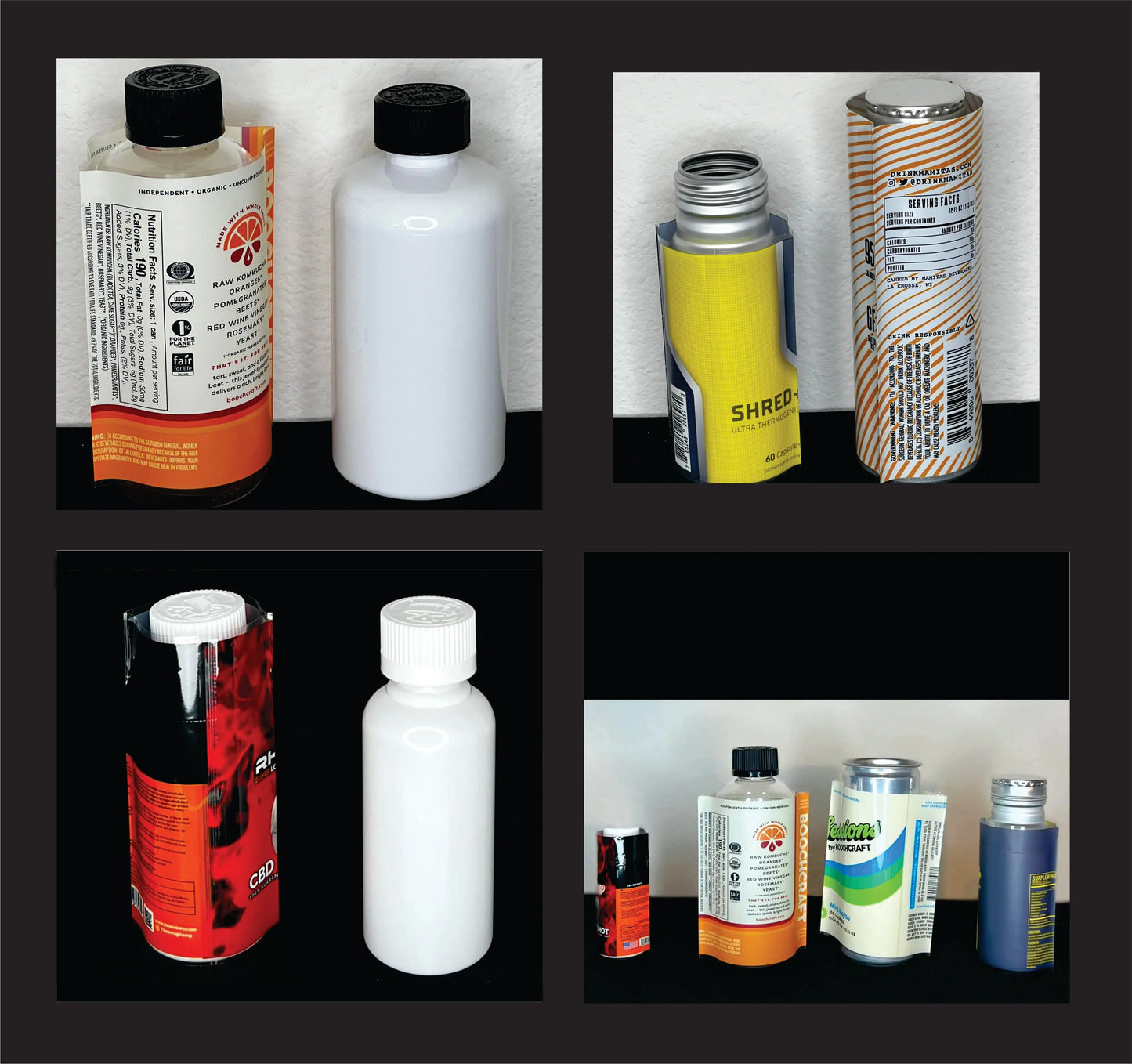 Shrink Wrap Sleeves with multiple SKU options including Tamper Evident Perforation full bottle and lid. - MSN Packaging LLC