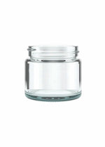 2 oz glass clear cannabis flower jar with 50mm lid with child resistant lids by MSN Packaging inc