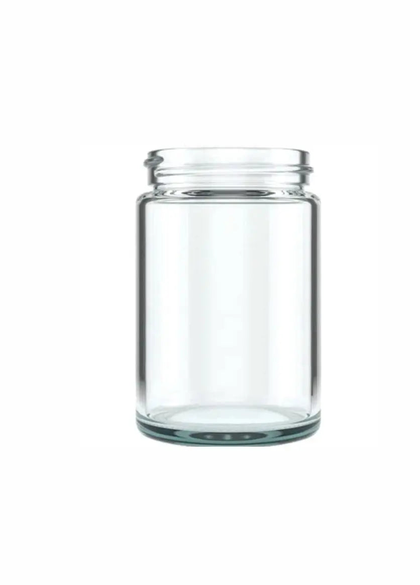 1bj5 5 oz clear glass straight sided cannabis flower Jar 57mm with Child Resistant lids