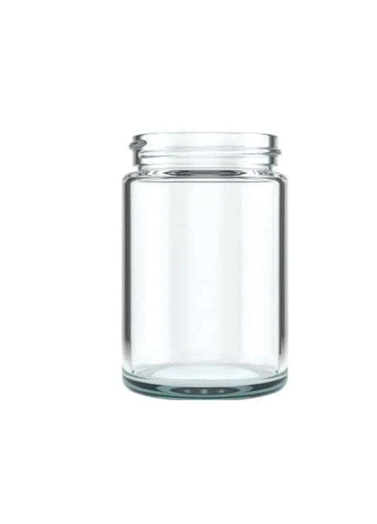 1bj5 5 oz clear glass straight sided cannabis flower Jar 57mm with Child Resistant lids