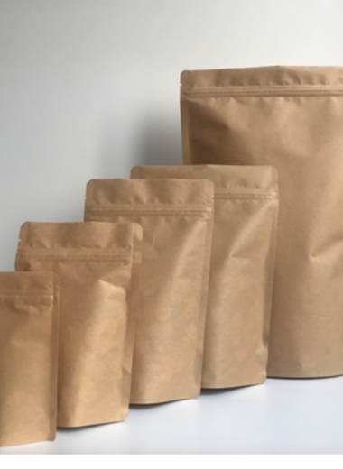 1HCP01X-Compostable Kraft Child Resistant  and Non CR zipper lock smell proof cannabis pouches - MSN Packaging Inc.
