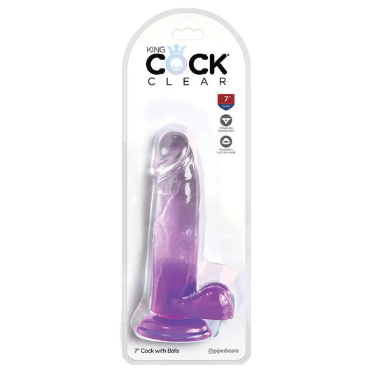 PD5754-12 King Cock Clear with Balls 7" MSN Packaging Inc.