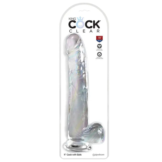 PD5759-20 King Cock Clear with Balls-Clear 11" MSN Packaging Inc.