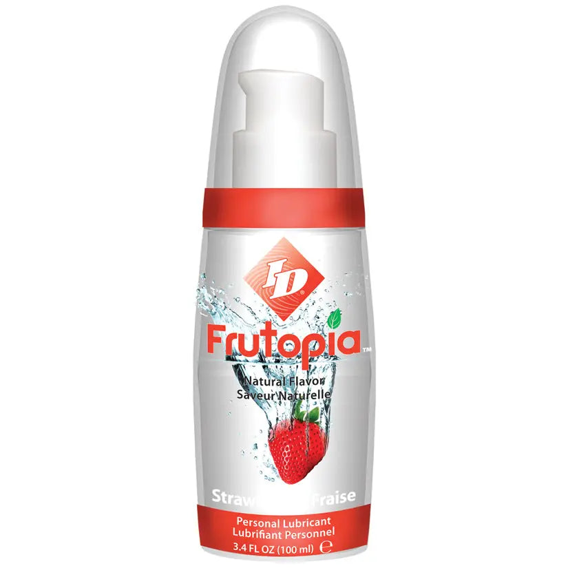 ID Frutopia® Flavored Lubricant – 3.4 oz
Water-Based Formula | Multiple Flavors

ID Frutopia® Flavored Lubricant delivers a smooth, natural-feeling glide paired with fresh, fruit-inspired flavor. Naturally sweetened with no sugars and no artificial coloring, this water-based formula offers a clean, enjoyable experience without stickiness or heaviness.

Made from vegetable-based ingredients, ID Frutopia® is vegan-friendly and designed for comfort as well as taste. The light, refreshing flavor profile feels c