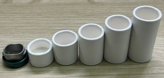 1CRPTCGL01 &nbsp;New 2024 Child Resistant Paper Tube with Metal Top for &nbsp;Sustainable Cannabis Containers These tubes can be made as tall or as short as you like.&nbsp; The Diameter is 30mm