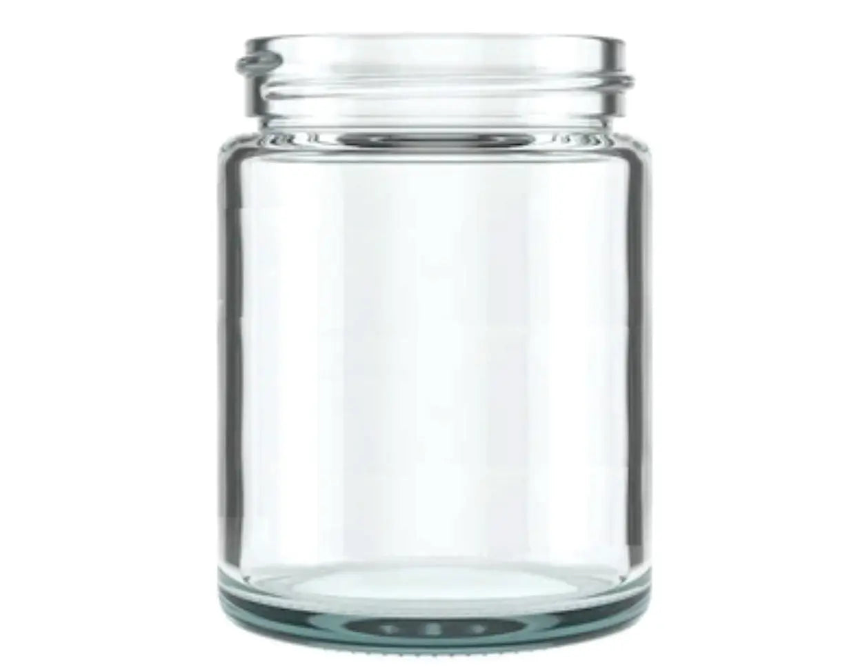 4 oz clear 53mm neck jar for cannabis flower and custom printing
