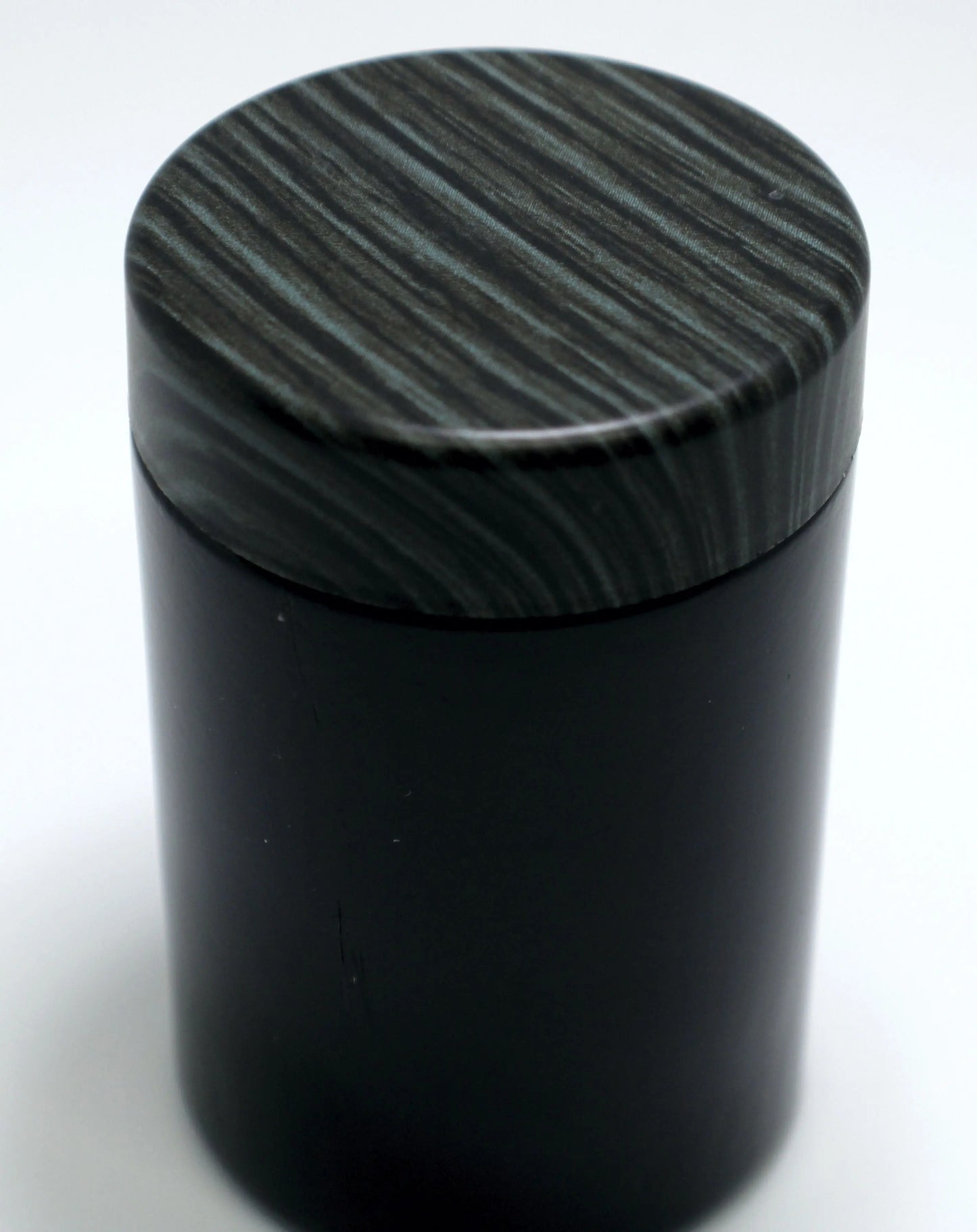Blue and black lid and black jar for cannabis flower jars 3 oz clear glass cannabis flower jar with child-resistant lid